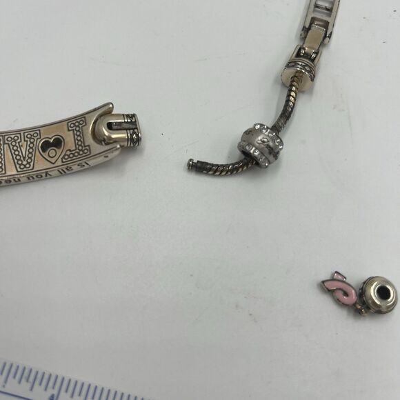 BRIGHTON All You Need is LOVE Charm Bracelet, With Charms And Extender 7-8 Inch - Picture 11 of 14
